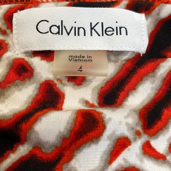 Calvin Klein Black and Red Print Maxi Dress Size 4 - Picture 4 of 5